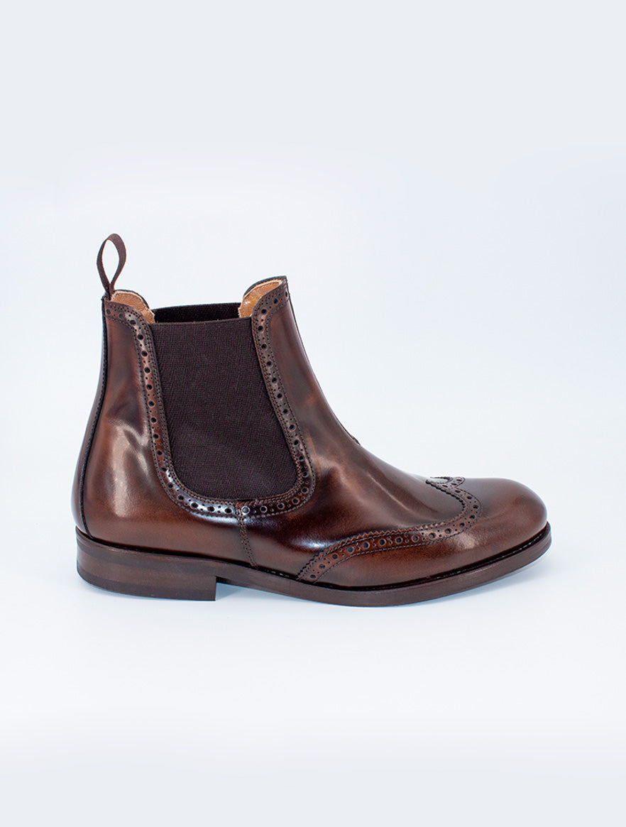 lateral botines leonor de piel antik maron