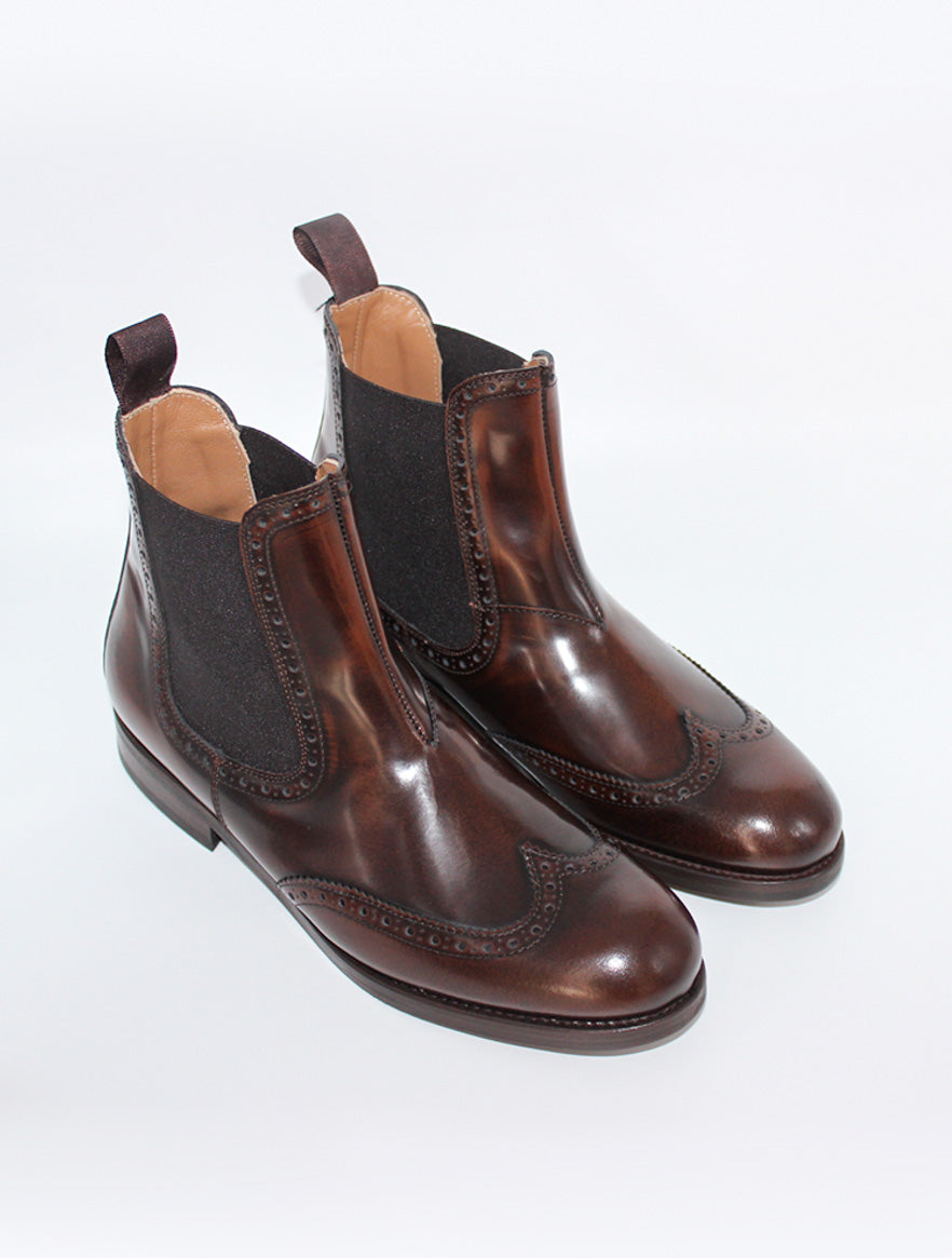 botines de mujer de piel de color marron